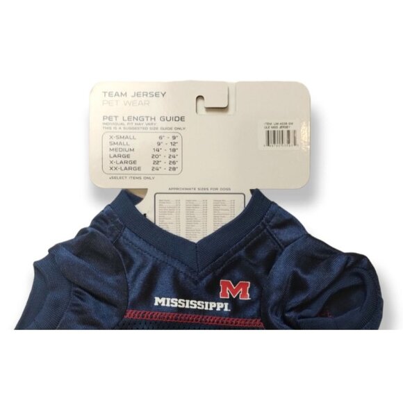 NCAA University of Mississippi Ole Miss Rebels Team Jersey for Dogs Small - Picture 3 of 5